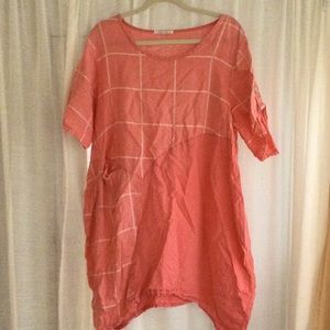 Italian linen bubble dress with pocket